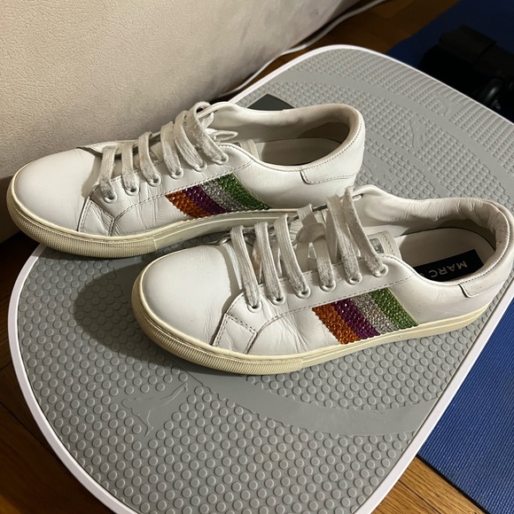 Marc jacobs White Sneakers with Rainbow Stripe size EU 40/US 10 - Picture 1 of 4
